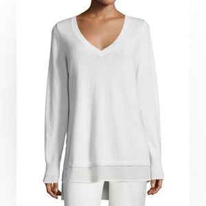 Vince Mixed-media Layered Tunic Sweater